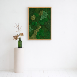 Dekorativt mosbillede i eksklusiv mosmix &ndash; ideelt til kontor og bolig