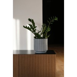 Gr� facet potte med plante